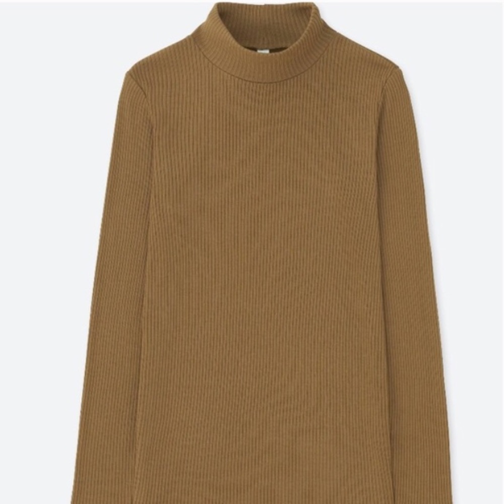 2/$30 GRAY BLENDED UNIQLO HIGH NECK RIBBED TOP